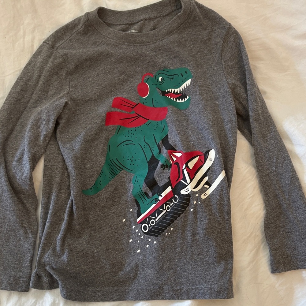 Winter Dinosaur Long Sleeve Tee